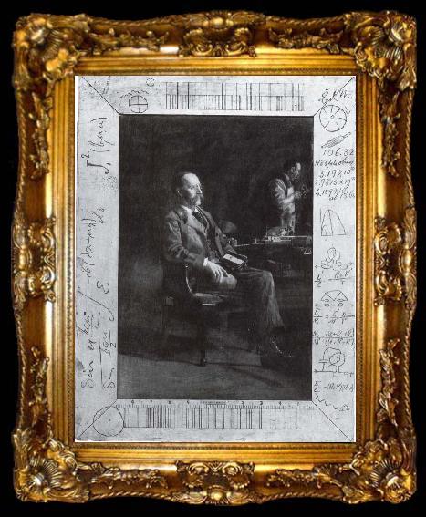 framed  Thomas Eakins Bildnis des Physikers Henry A Rowland, ta009-2